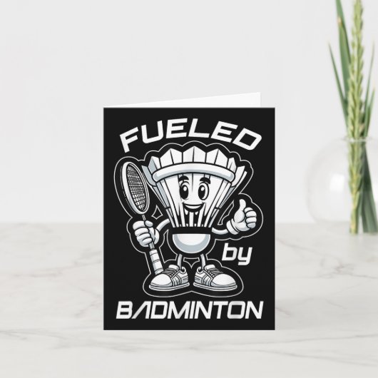 Badminton Forever Cartoon Shuttle And Racket Graph カード (正面)