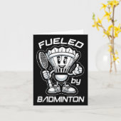 Badminton Forever Cartoon Shuttle And Racket Graph カード (黄色い花)