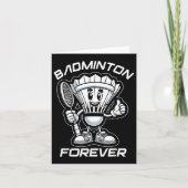Badminton Forever Cartoon Shuttle And Racket Graph カード (正面)