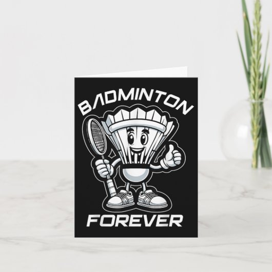 Badminton Forever Cartoon Shuttle And Racket Graph カード (正面)