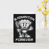 Badminton Forever Cartoon Shuttle And Racket Graph カード (黄色い花)