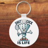 Badminton Forever Cartoon Shuttle And Racket Graph キーホルダー (正面)
