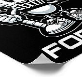 Badminton Forever Cartoon Shuttle And Racket Graph ポスター (角)