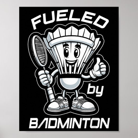 Badminton Forever Cartoon Shuttle And Racket Graph ポスター (正面)