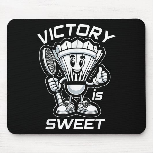 Badminton Forever Cartoon Shuttle And Racket Graph マウスパッド (正面)
