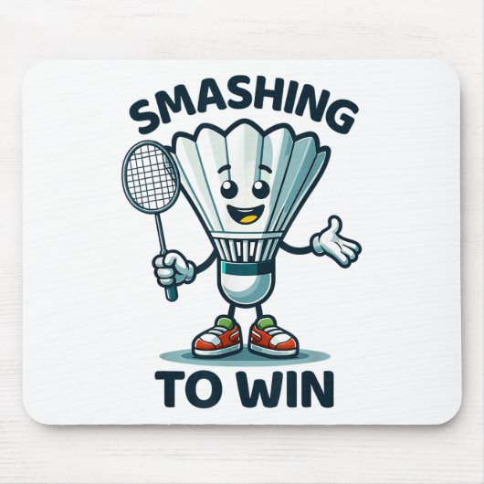 Badminton Forever Cartoon Shuttle And Racket Graph マウスパッド (正面)