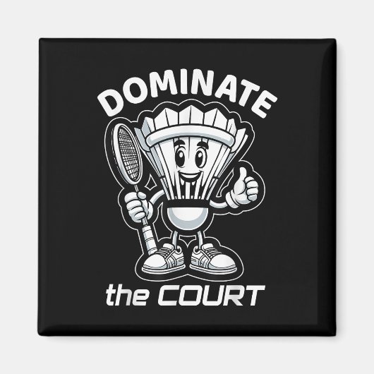 Badminton Forever Cartoon Shuttle And Racket Graph マグネット (正面)