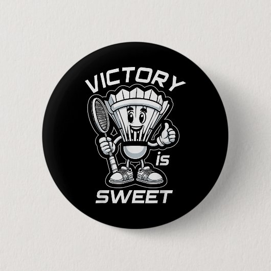 Badminton Forever Cartoon Shuttle And Racket Graph 缶バッジ (正面)