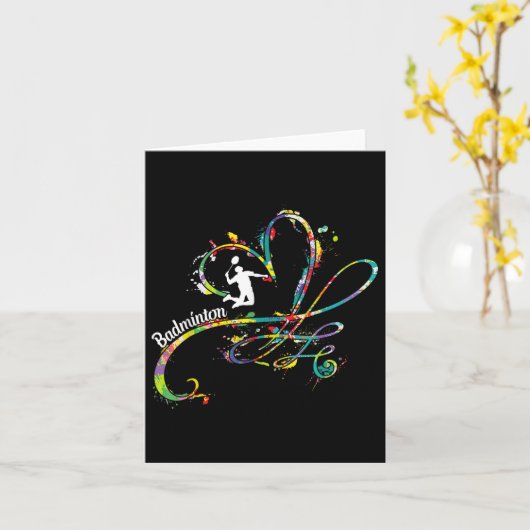 Badminton Game Player Shuttle Player Badminton  カード (黄色い花)