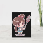 Badminton Girl Comic Style Shuttle Game For Girls  カード (正面)
