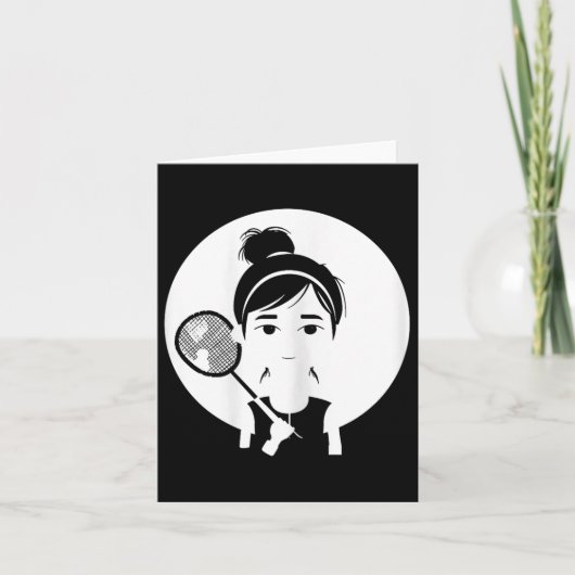 Badminton Girl Shuttle Player For Girls  カード (正面)