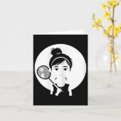 Badminton Girl Shuttle Player For Girls  カード (黄色い花)