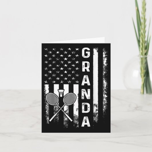 Badminton Granda American Flag Vintage Christmas X カード (正面)