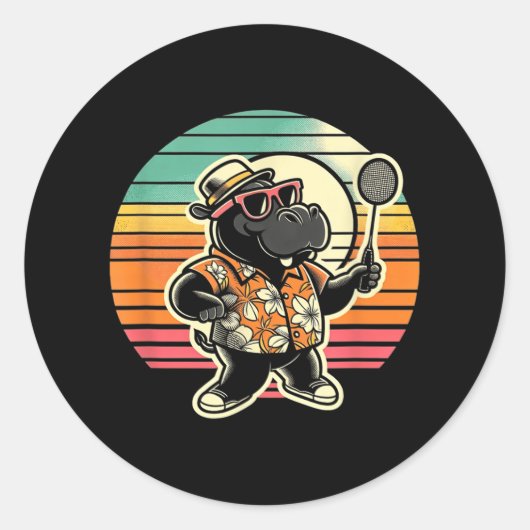 Badminton Hippo Shuttle  ラウンドシール (正面)