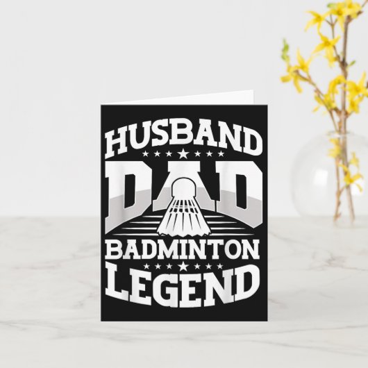 Badminton, Husband Dad Badminton Legend Shuttle Fa カード (黄色い花)