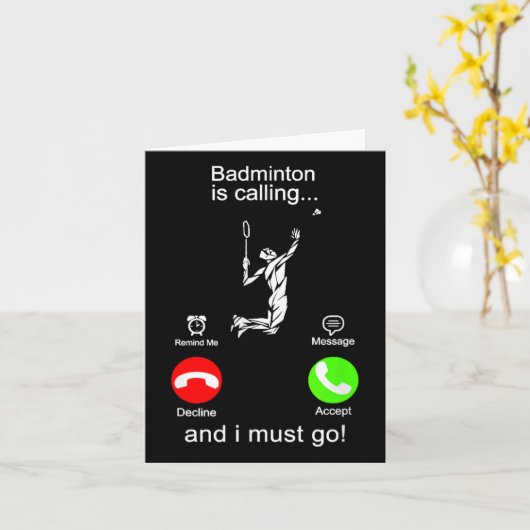 Badminton Is Calling  カード (黄色い花)