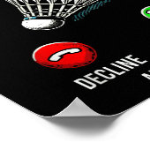 Badminton Is Calling Decline Accept Fun Saying  ポスター (角)