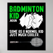 Badminton Kid Racket Shuttle Hobby Badminton Playe ポスター (正面)