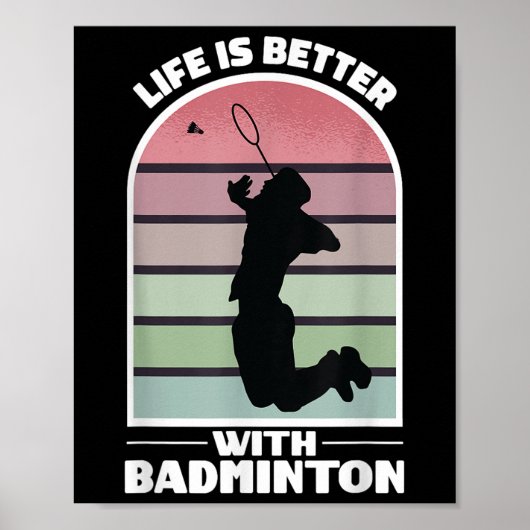 Badminton Life Funny Shuttle Retro Game  ポスター (正面)