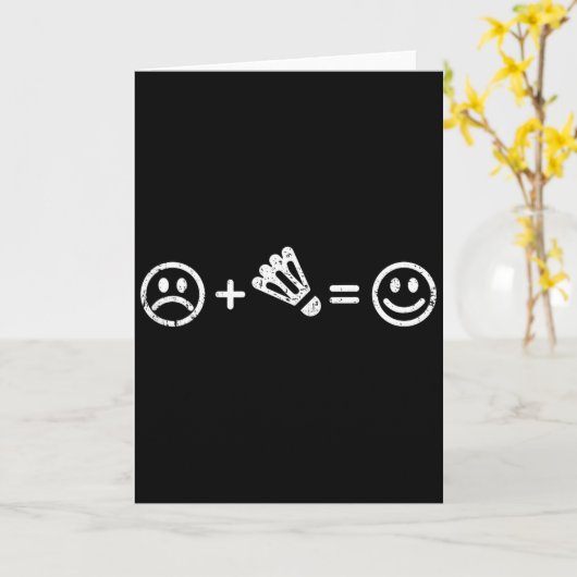 Badminton Makes Happy Funny Shuttle Badminton Play カード (黄色い花)