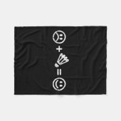 Badminton Makes Happy Funny Shuttle Badminton Play フリースブランケット (正面(横))