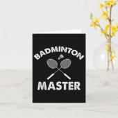 Badminton Master Funny Badminton Player Shuttle Ra カード (黄色い花)