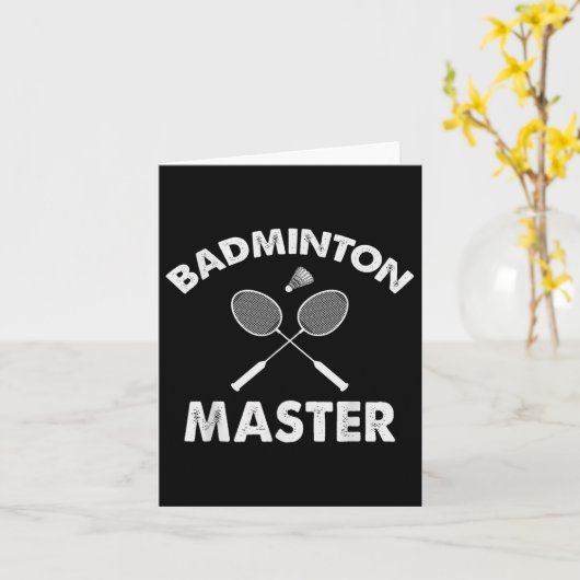 Badminton Master Funny Badminton Player Shuttle Ra カード (黄色い花)