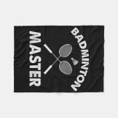 Badminton Master Funny Badminton Player Shuttle Ra フリースブランケット (正面(横))