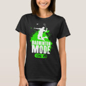 Badminton Mode On Mens Boys Youth Player Graphic Tシャツ (正面)