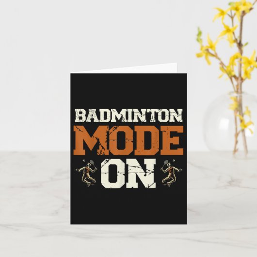 Badminton Mode On Shuttle Racket  カード (黄色い花)