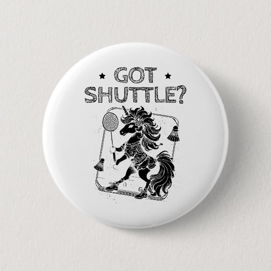 Badminton Mode On Shuttle Racket  缶バッジ (正面)