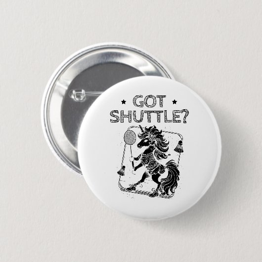 Badminton Mode On Shuttle Racket  缶バッジ (正面&裏面)