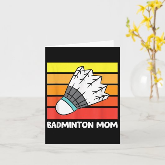 Badminton Mom Funny Badminton Mother  カード (黄色い花)