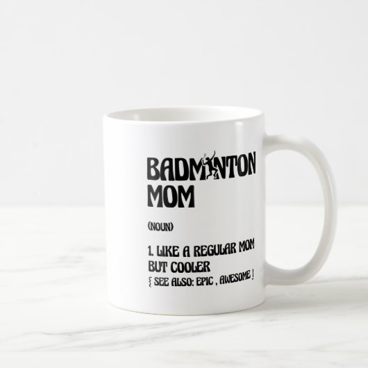 Badminton Mom Player Shuttle  コーヒーマグカップ (右)