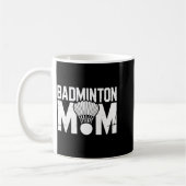 Badminton Mom Retro Women Badminton Lover Mommy Mo コーヒーマグカップ (左)