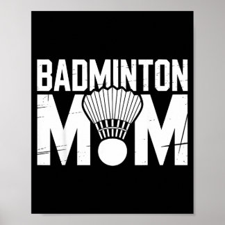 Badminton Mom Retro Women Badminton Lover Mommy Mo ポスター