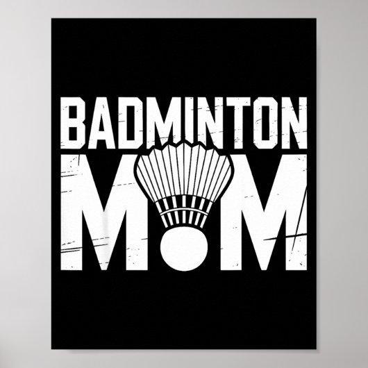 Badminton Mom Retro Women Badminton Lover Mommy Mo ポスター (正面)