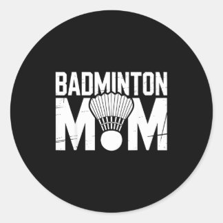 Badminton Mom Retro Women Badminton Lover Mommy Mo ラウンドシール