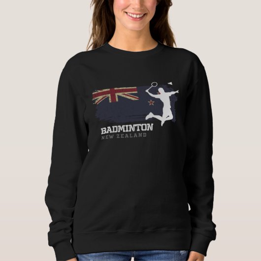 Badminton New Zealand Net Games Player Badminton スウェットシャツ (正面)