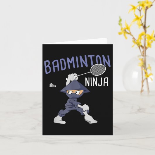 Badminton Ninja Kids Shuttle Boy Badminton  カード (黄色い花)