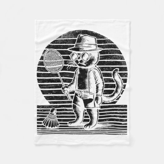 Badminton Ninja Shuttle  フリースブランケット (正面)