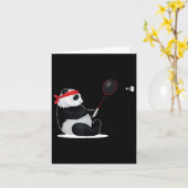 Badminton Panda Funny Sweet Sport Humor Shuttle An カード (黄色い花)