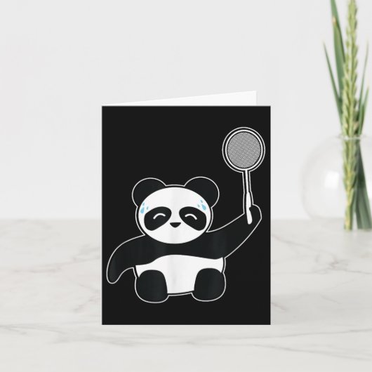 Badminton Panda Getting Sweaty  カード (正面)