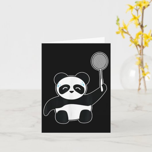 Badminton Panda Getting Sweaty  カード (黄色い花)