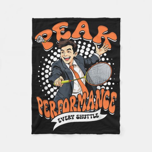 Badminton Peak Performance Every Shuttle  フリースブランケット (正面)