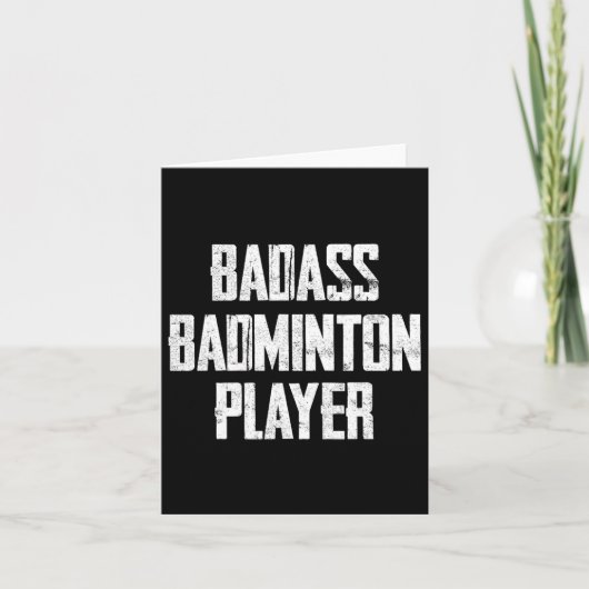 Badminton Playerのはっきりしたタイポグラフィの誤り カード (正面)