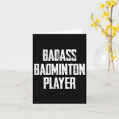 Badminton Playerのはっきりしたタイポグラフィの誤り カード (黄色い花)