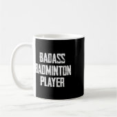 Badminton Playerのはっきりしたタイポグラフィの誤り コーヒーマグカップ (左)
