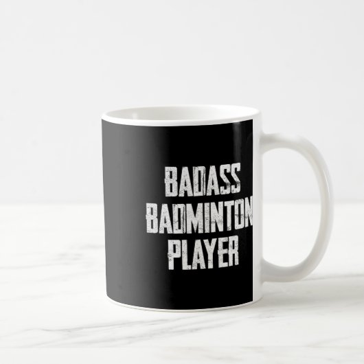 Badminton Playerのはっきりしたタイポグラフィの誤り コーヒーマグカップ (右)