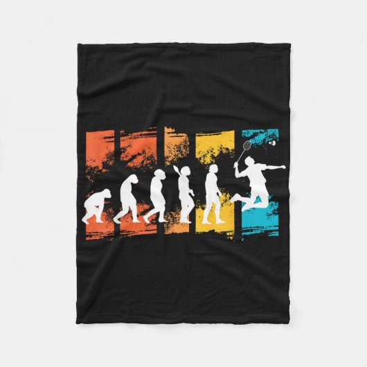 Badminton Player Evolution Shuttle Badminton Racke フリースブランケット (正面)